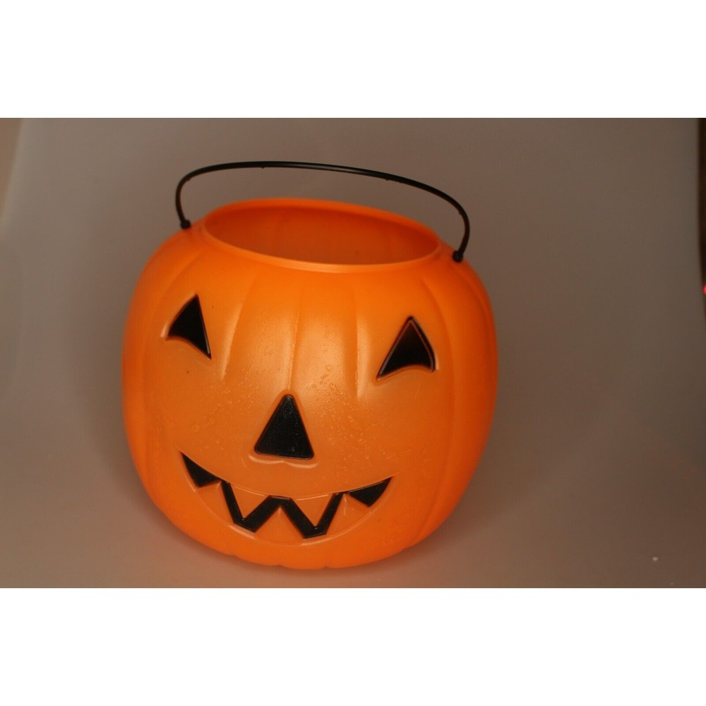 Halloween Pumpkin Candy Bucket General Foam Plastics Pail Blow Mold USA